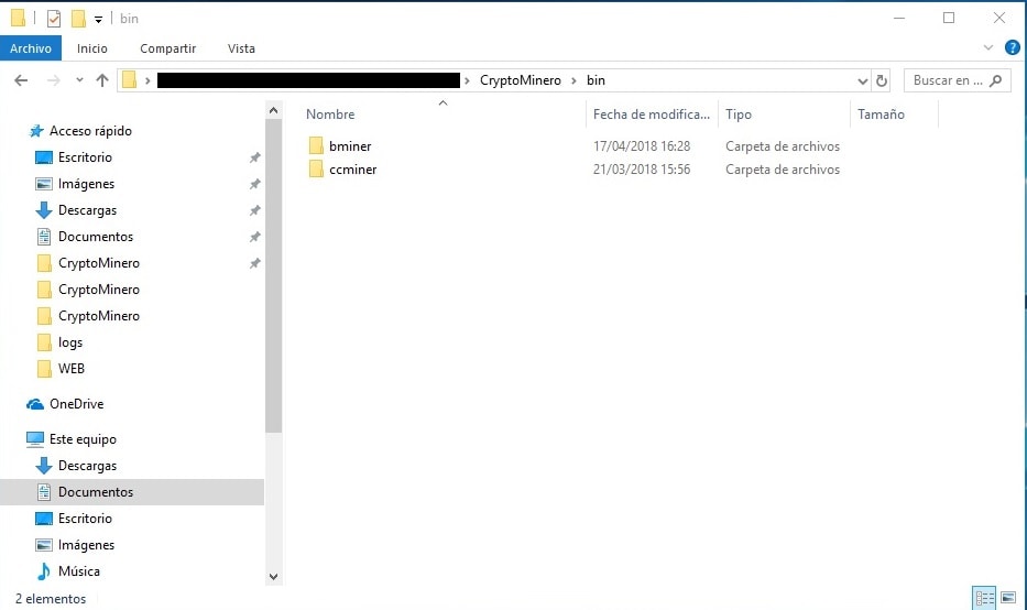 Pantalla ejecutar CryptoMinero