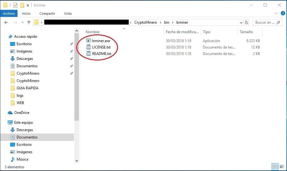 Pantalla ejecutar CryptoMinero