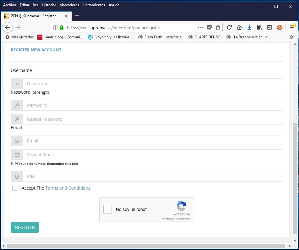 Pantalla configuracion CryptoMinero